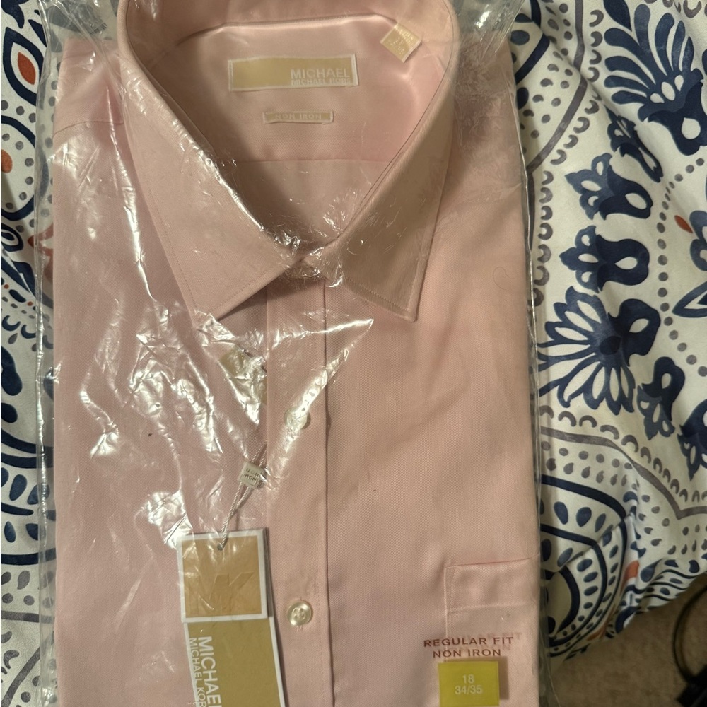 NWT Michael Kors Light Pink Dress Shirt